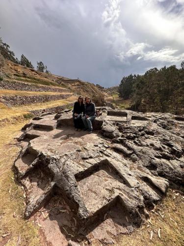 Chinchero huaca with strange rectilinear shapes. 